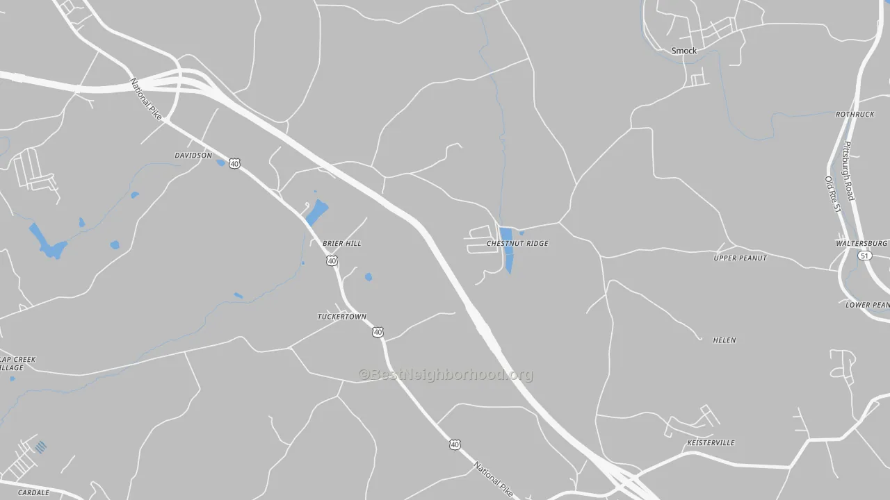 Transit Grade map of Chestnut Ridge, PA