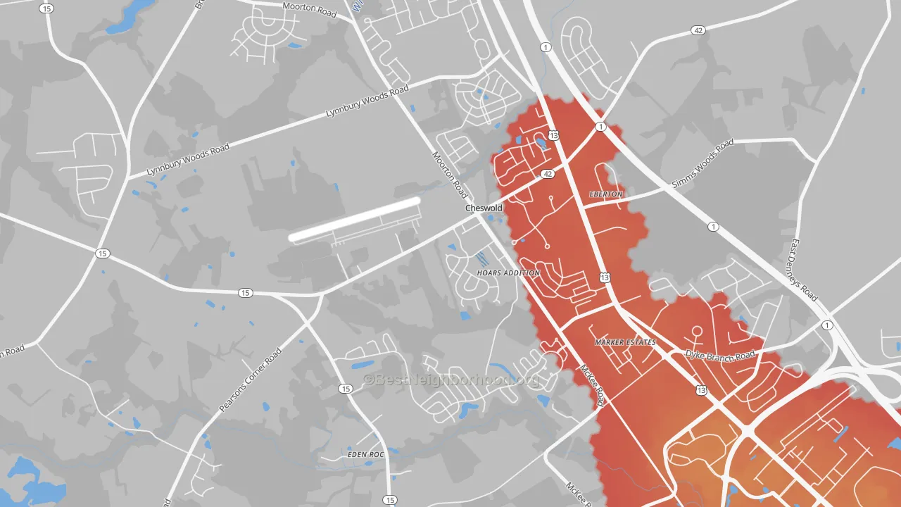 Transit Grade map of Cheswold, DE