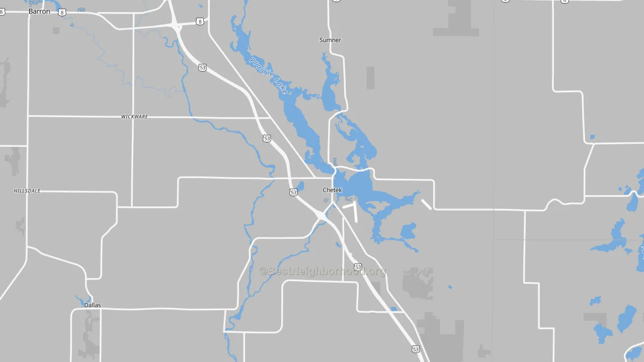 Transit Grade map of Chetek, WI