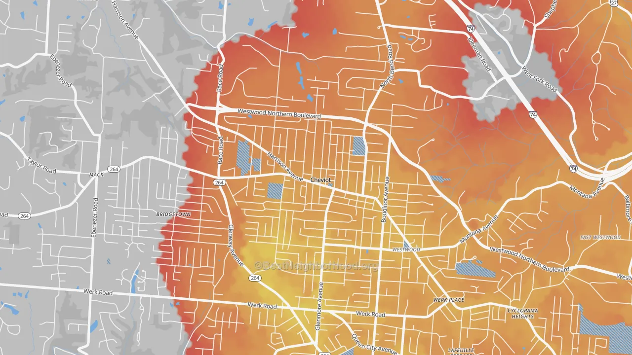 Transit Grade map of Cheviot, OH