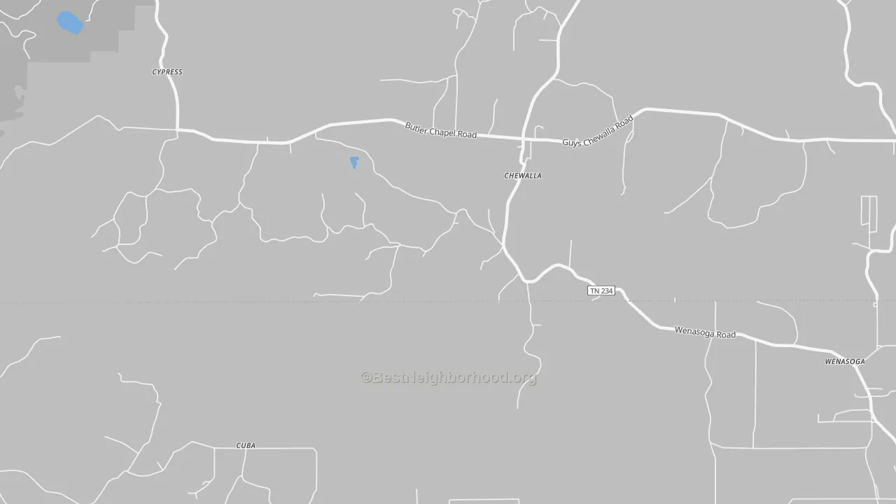 Transit Grade map of Chewalla, TN