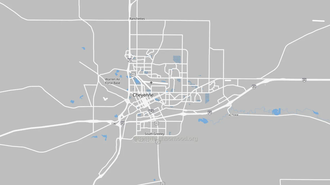 Transit Grade map of Cheyenne, WY