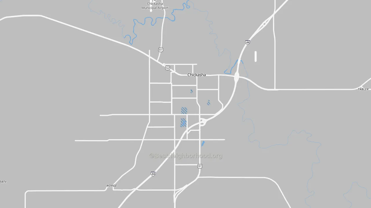 Transit Grade map of Chickasha, OK