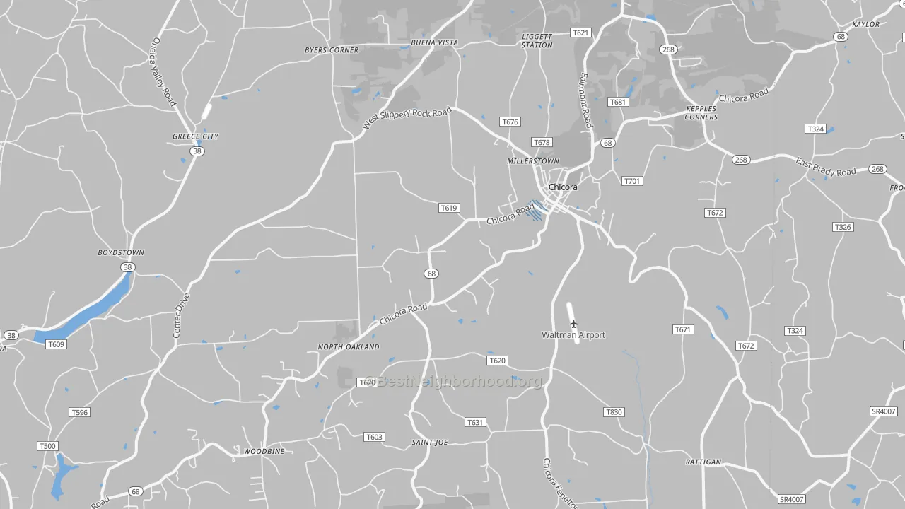 Transit Grade map of Chicora, PA