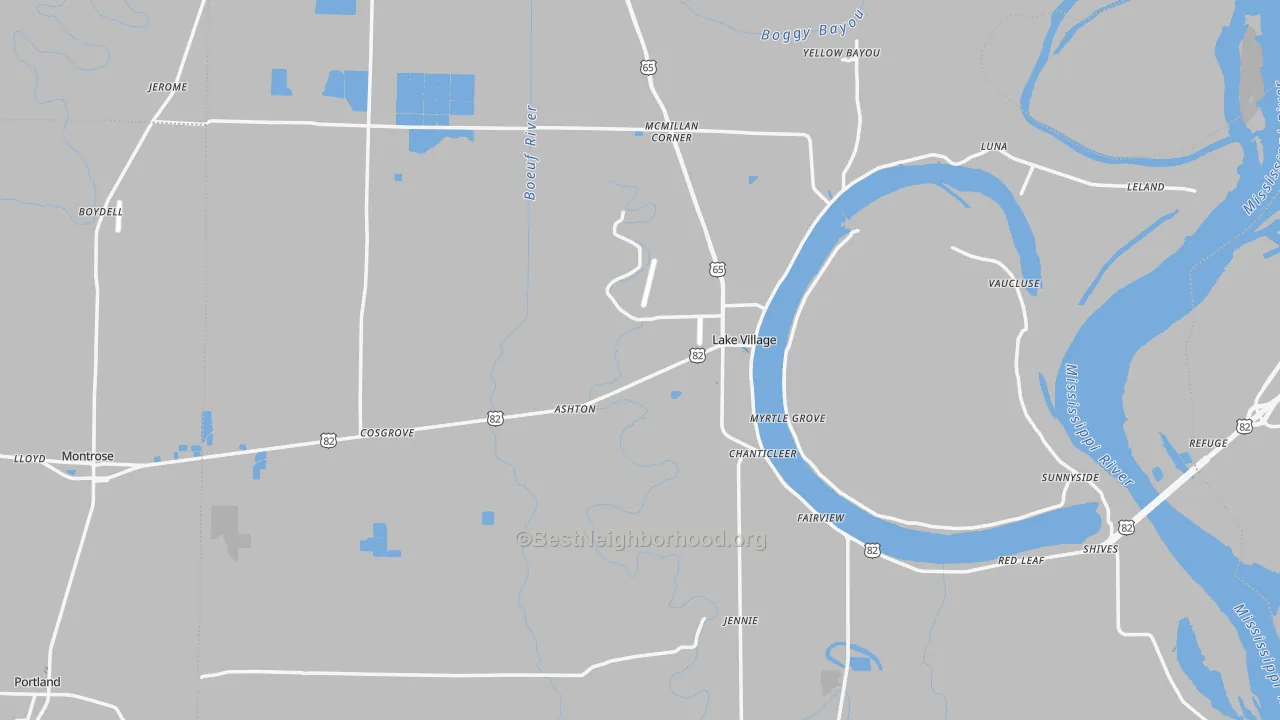 Transit Grade map of Chicot County, AR