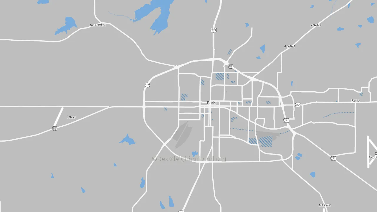 Transit Grade map of Chicota, TX