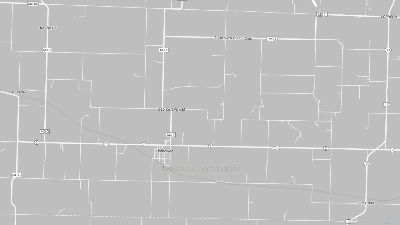 Transit Grade map of Chilhowee, MO