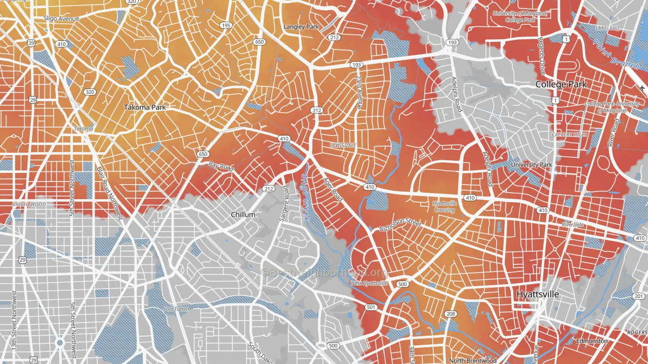 Transit Grade map of Chillum, MD