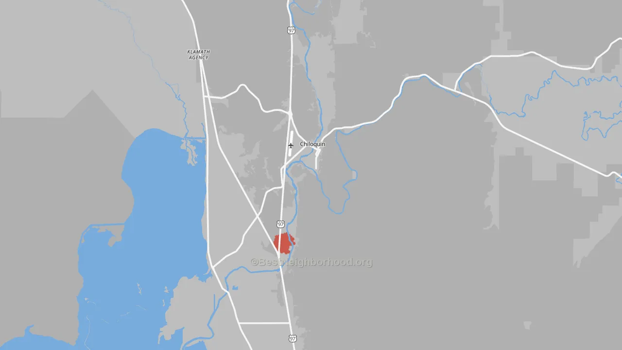 Transit Grade map of Chiloquin, OR