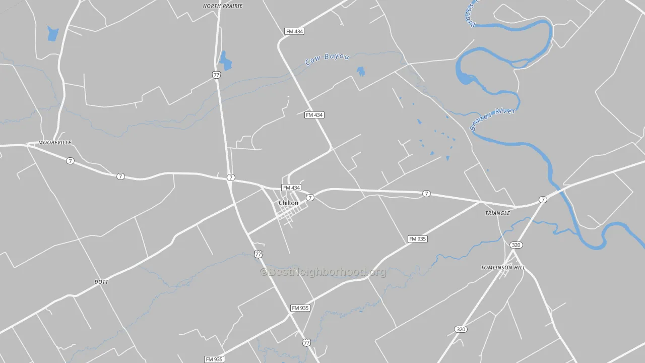 Transit Grade map of Chilton, TX