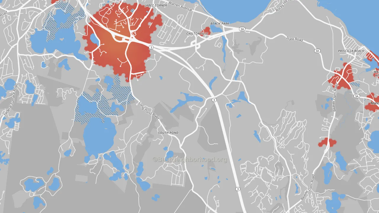 Transit Grade map of Chiltonville, MA
