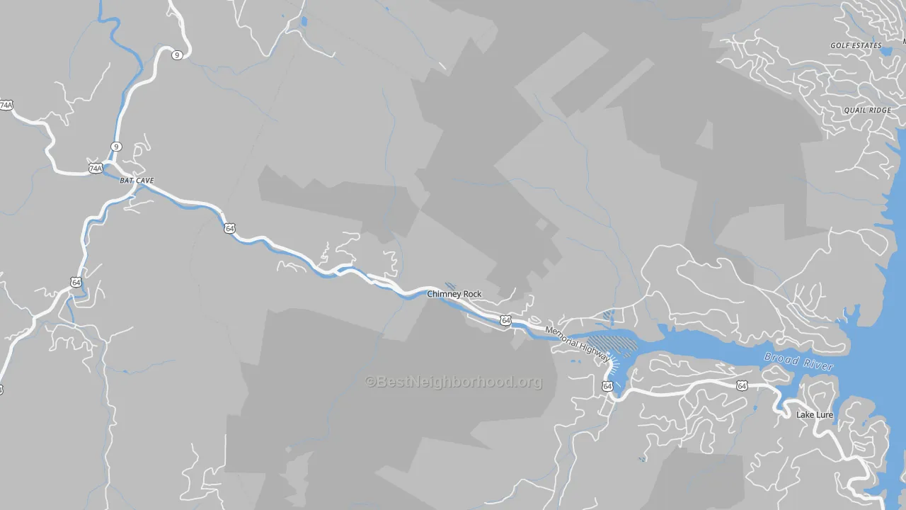 Transit Grade map of Chimney Rock Village, NC