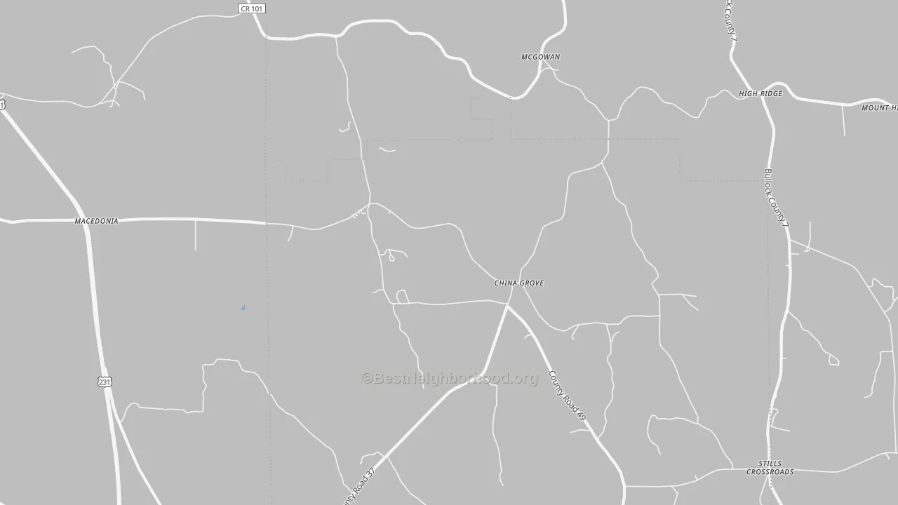 Transit Grade map of China Grove, AL