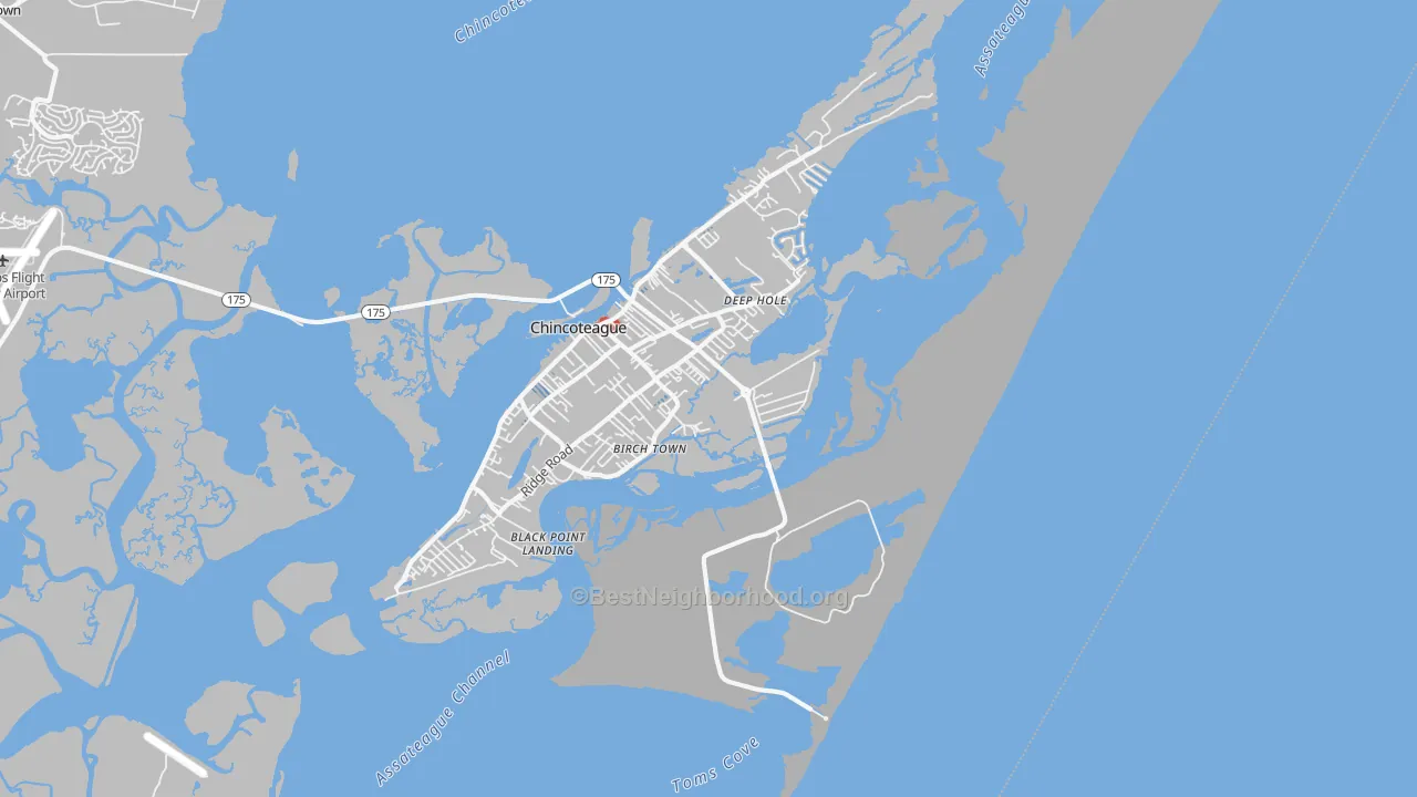 Transit Grade map of Chincoteague Island, VA