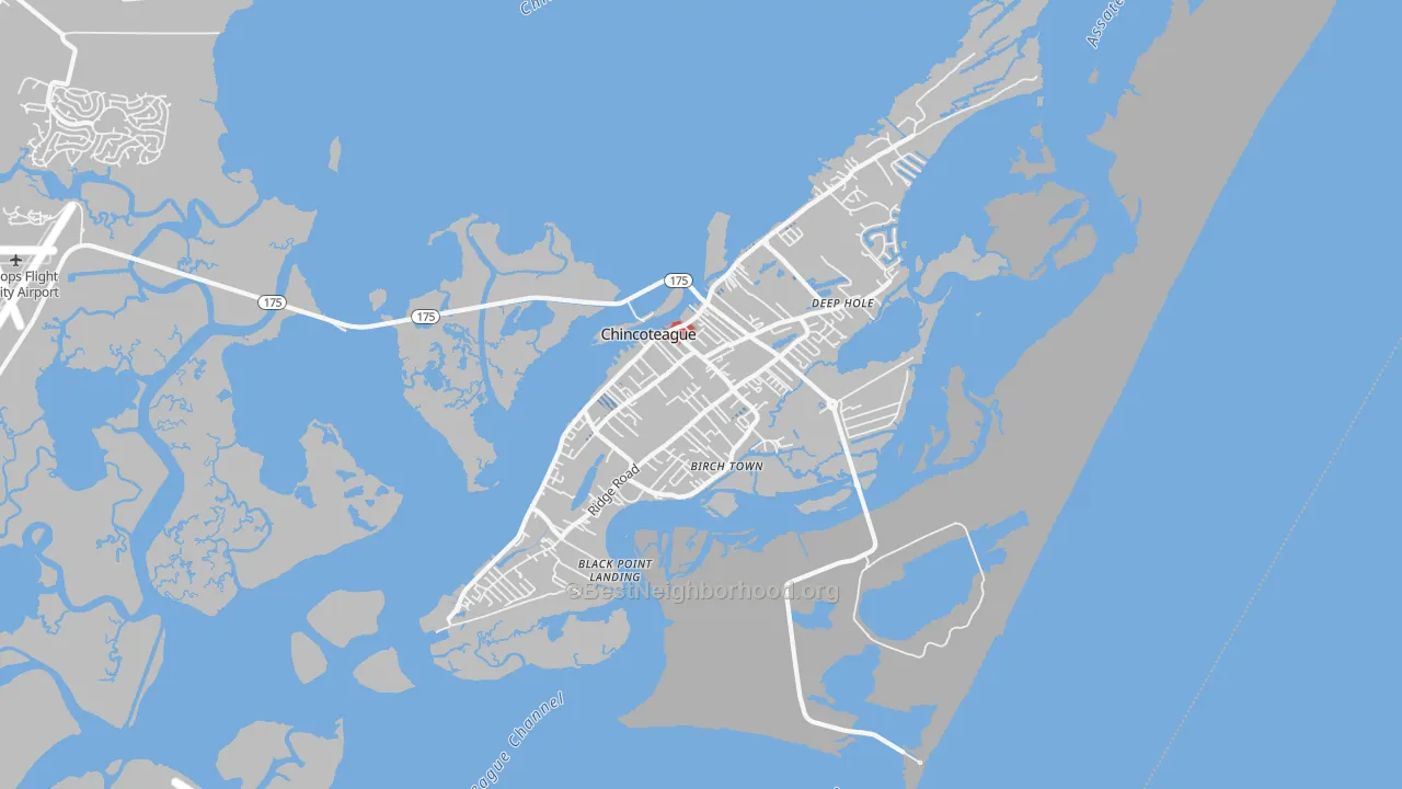 Transit Grade map of Chincoteague, VA