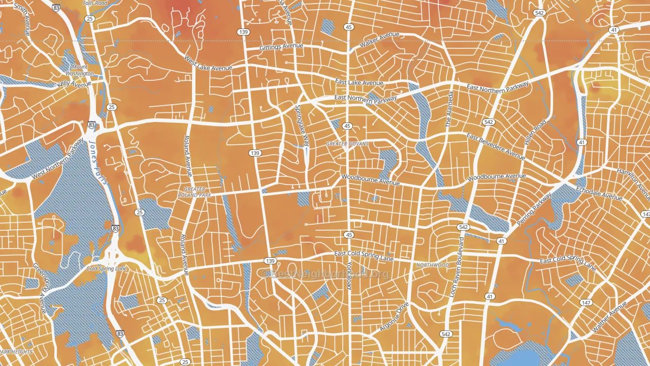 Transit Grade map of Chinquapin Park-Belvedere, Baltimore, MD