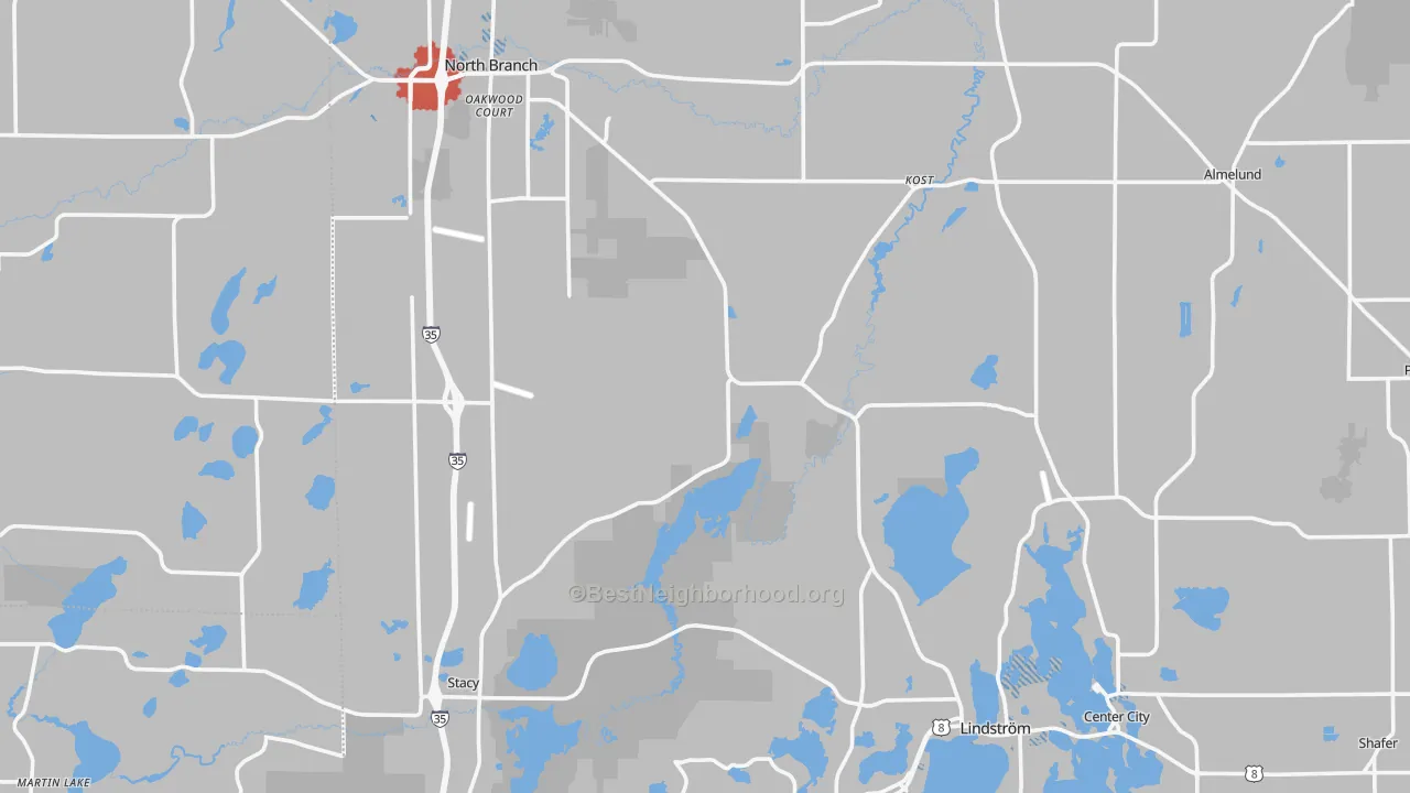Transit Grade map of Chisago County, MN