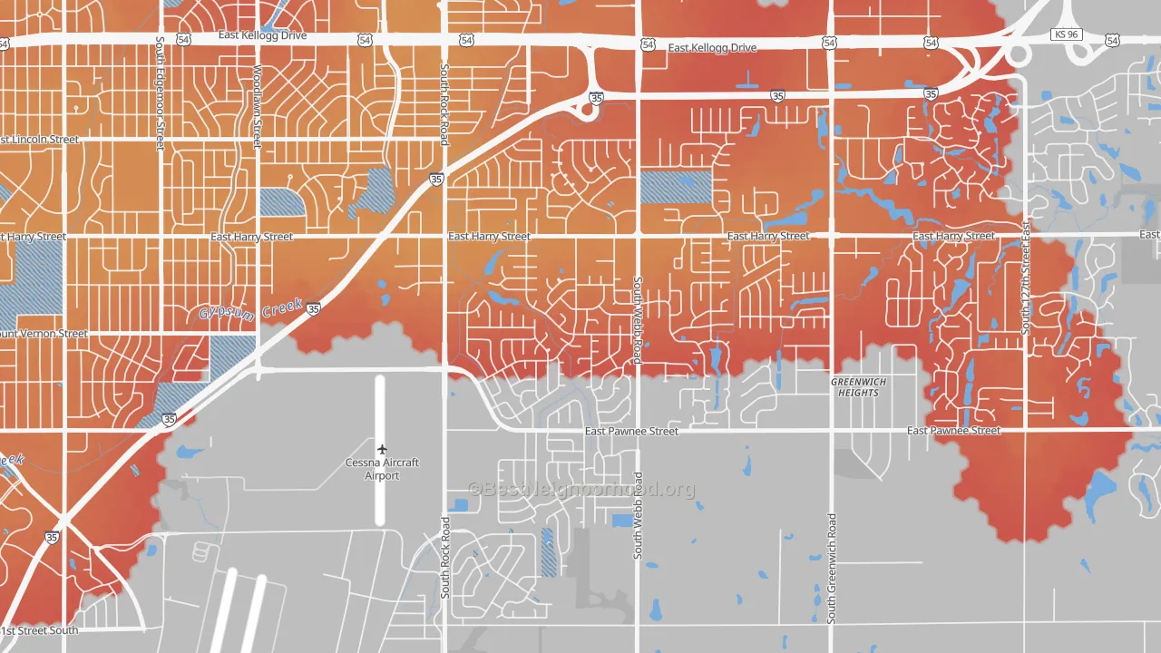 Transit Grade map of Chisholm Creek, Wichita, KS