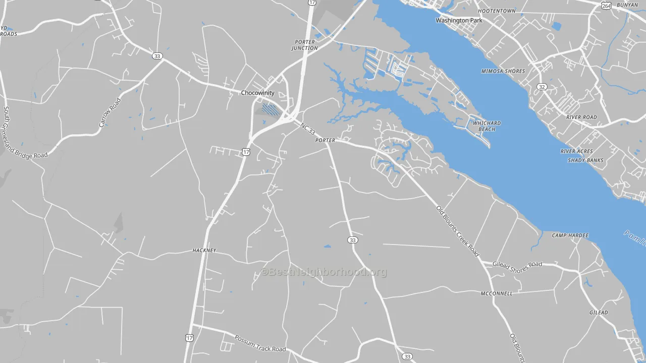 Transit Grade map of Chocowinity, NC