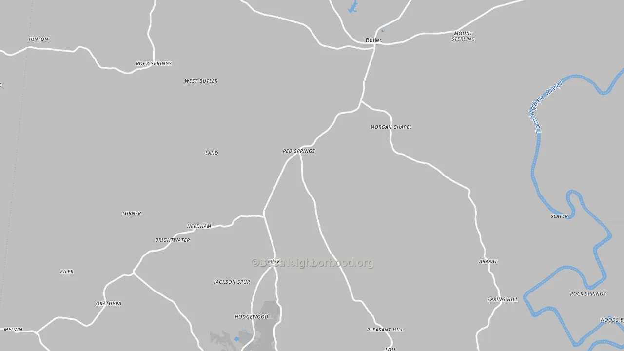 Transit Grade map of Choctaw County, AL