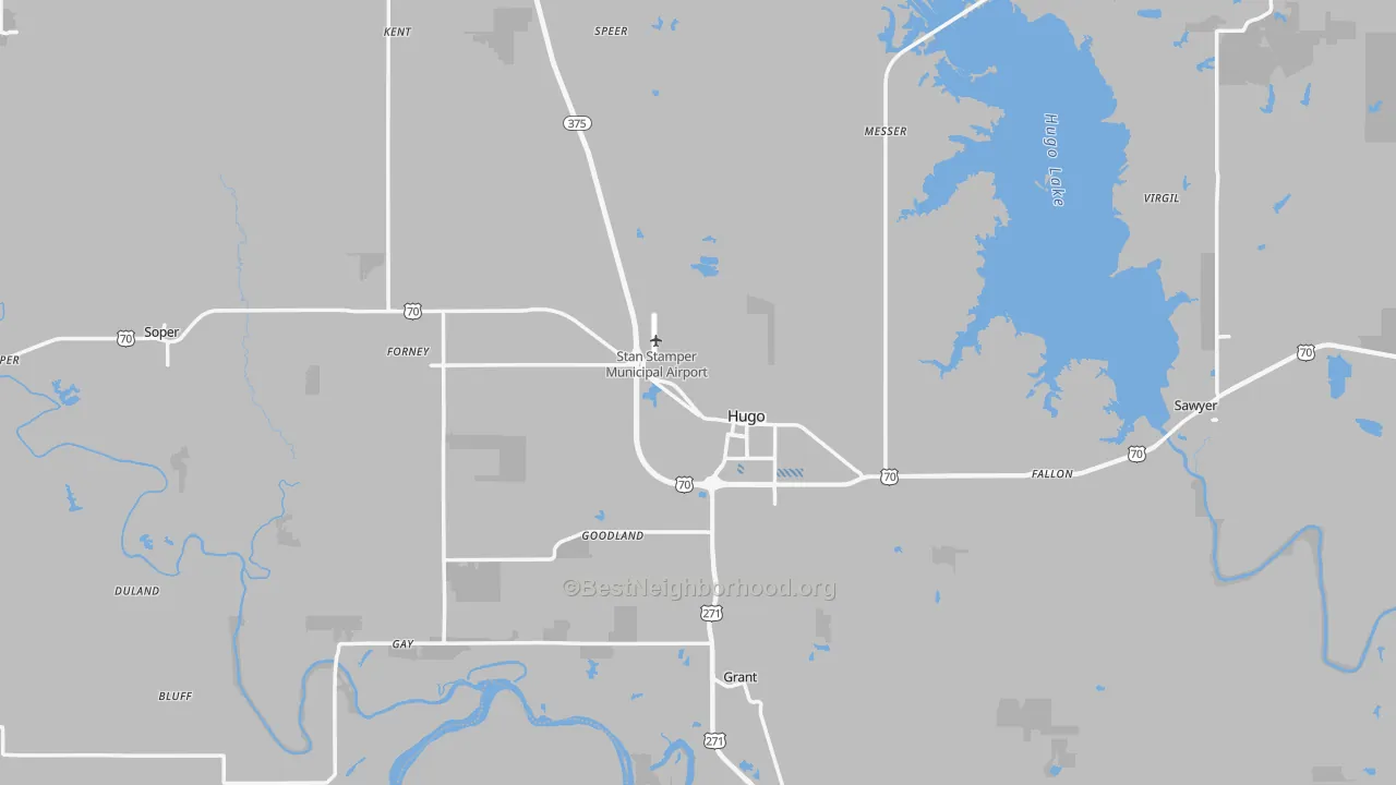 Transit Grade map of Choctaw County, OK