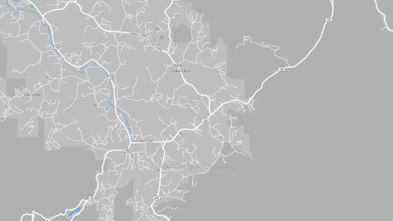 Transit Grade map of Choestoe, GA