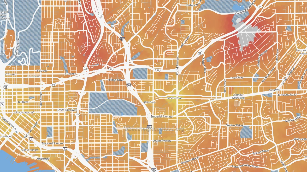 Transit Grade map of Chollas View, San Diego, CA