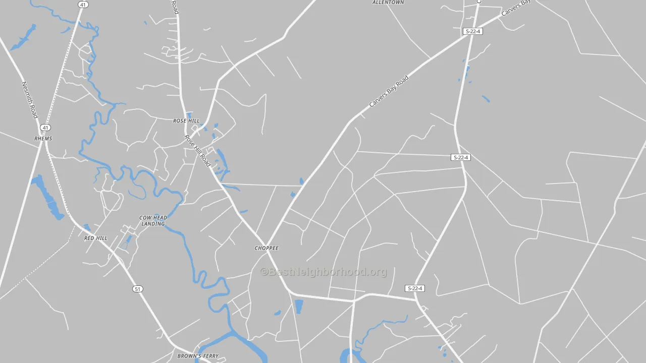 Transit Grade map of Choppee, SC