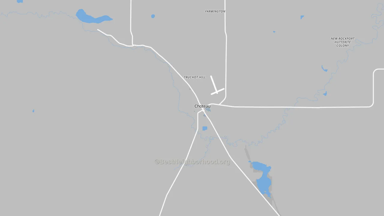 Transit Grade map of Choteau, MT