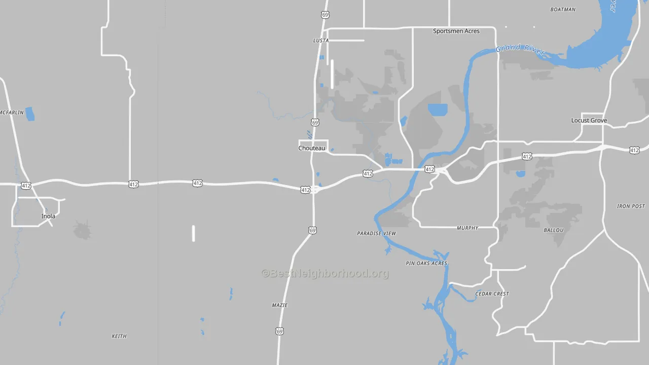 Transit Grade map of Chouteau, OK