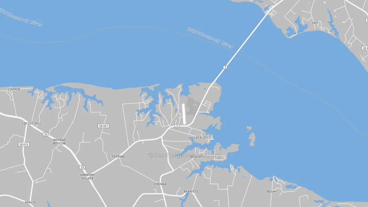 Transit Grade map of Christchurch, VA