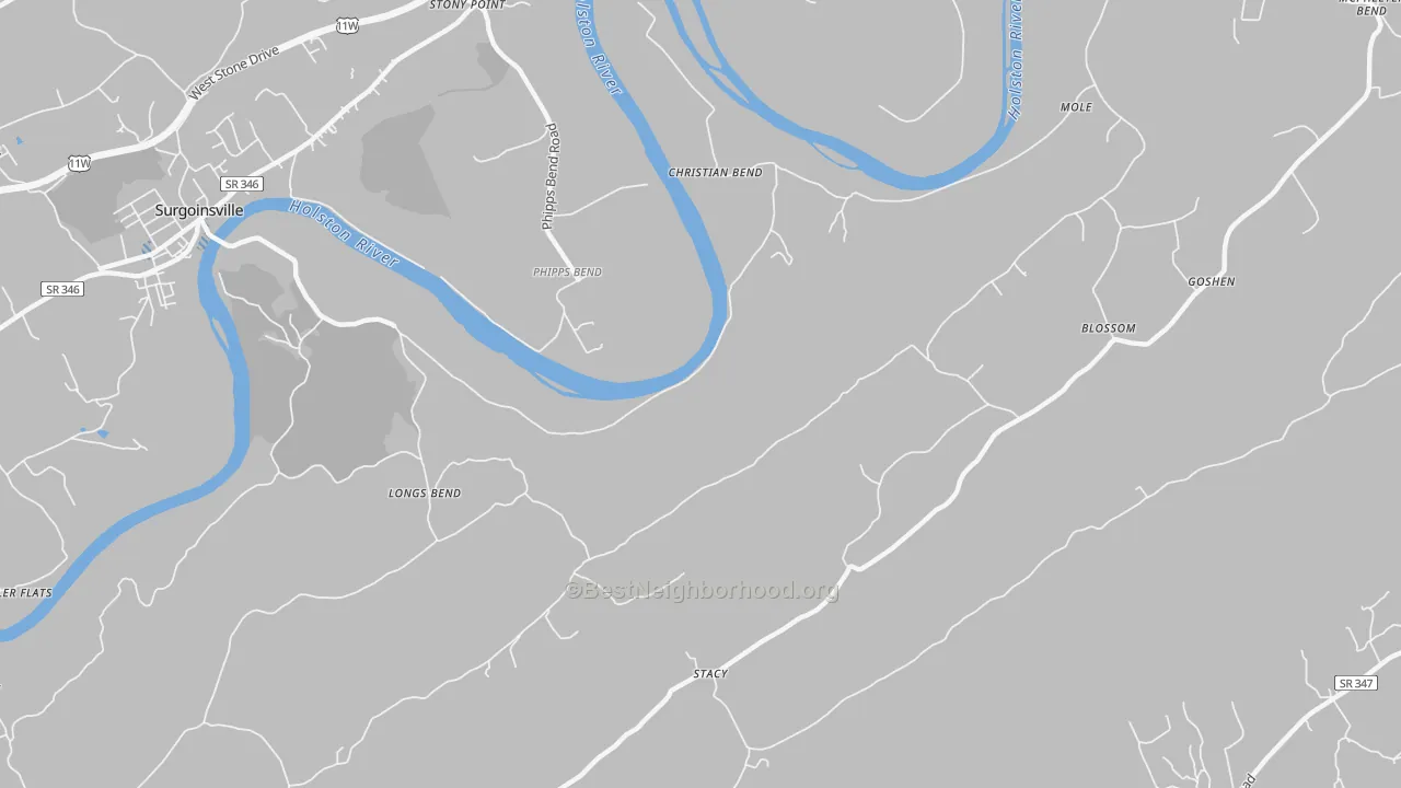 Transit Grade map of Christian Bend, TN