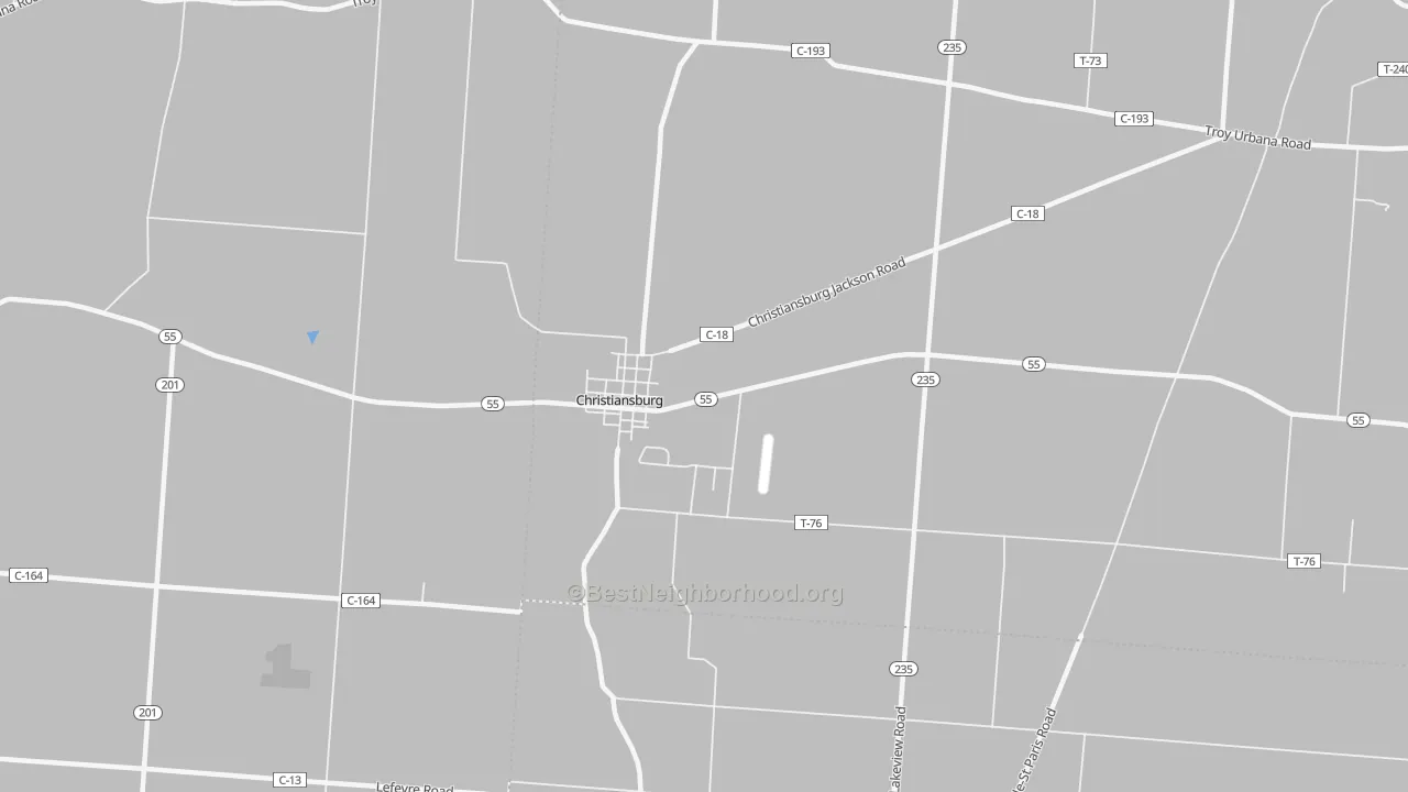 Transit Grade map of Christiansburg, OH