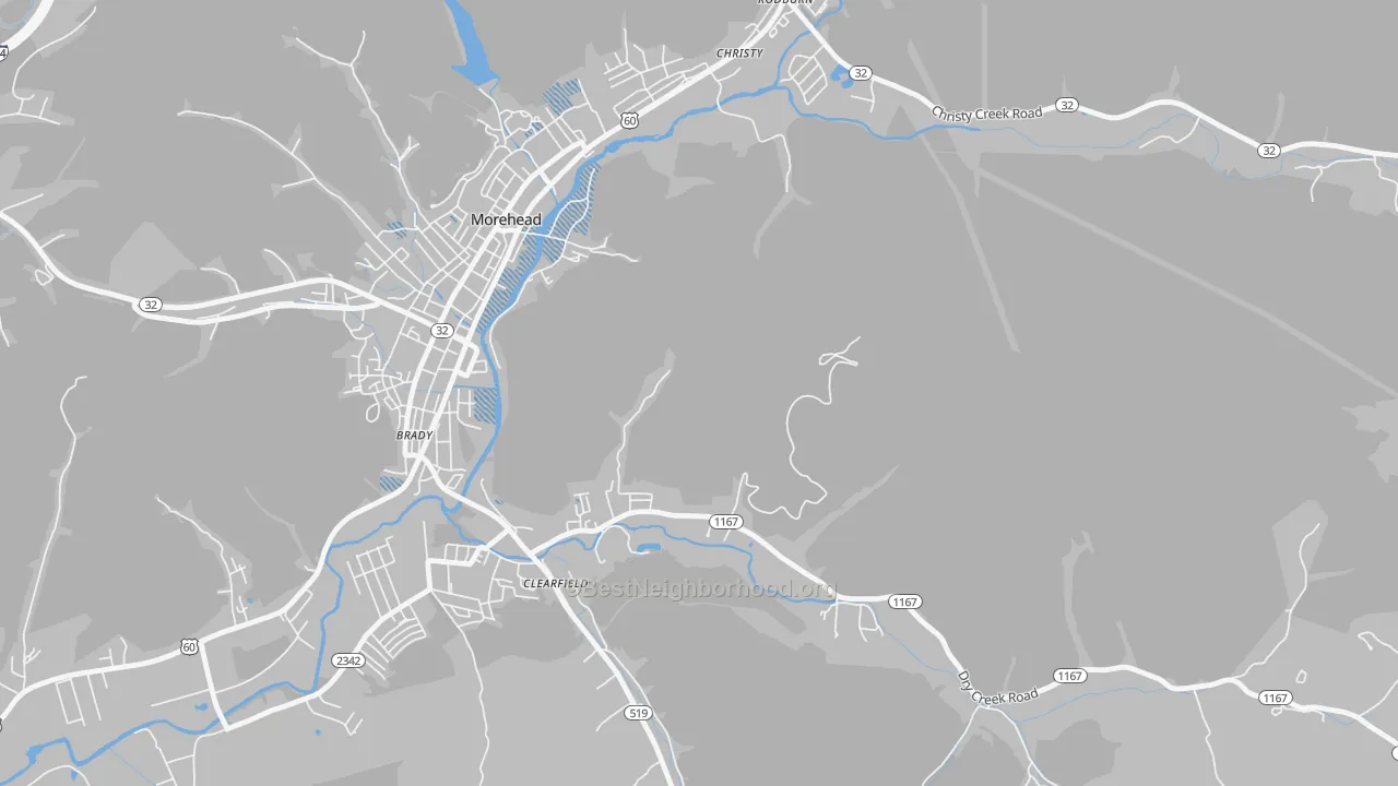 Transit Grade map of Christy, KY