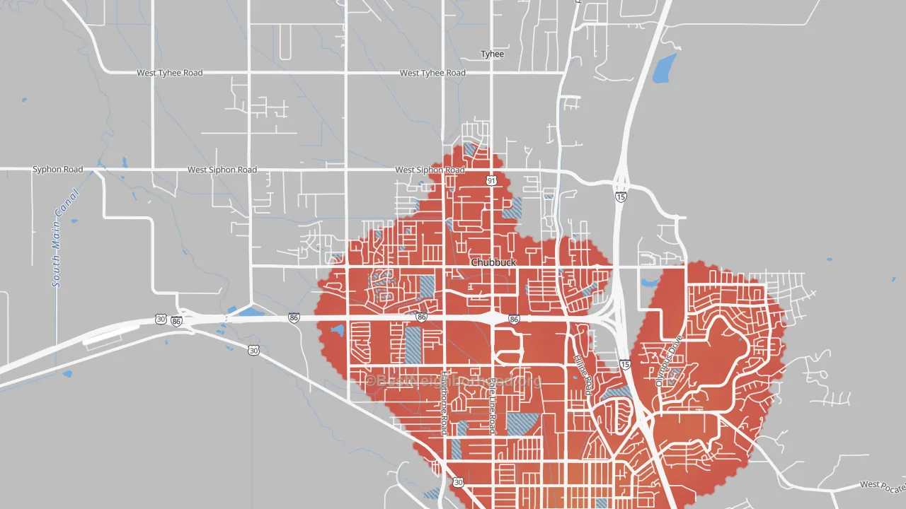 Transit Grade map of Chubbuck, ID