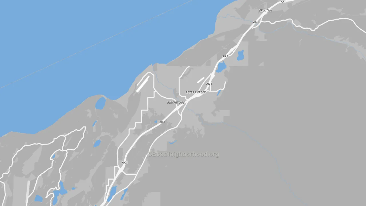 Transit Grade map of Chugiak, AK