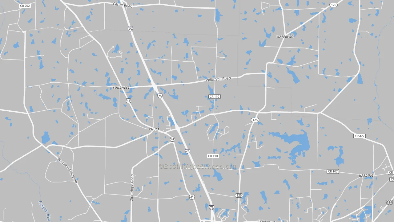 Transit Grade map of Chula, GA