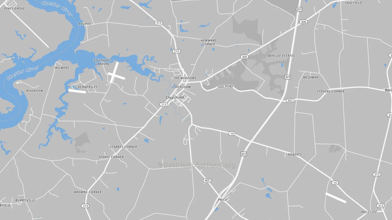 Transit Grade map of Church Hill, MD
