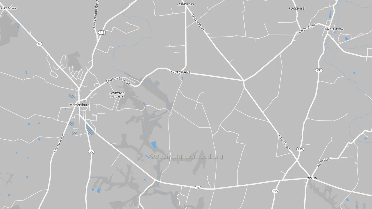 Transit Grade map of Church Hill, PA