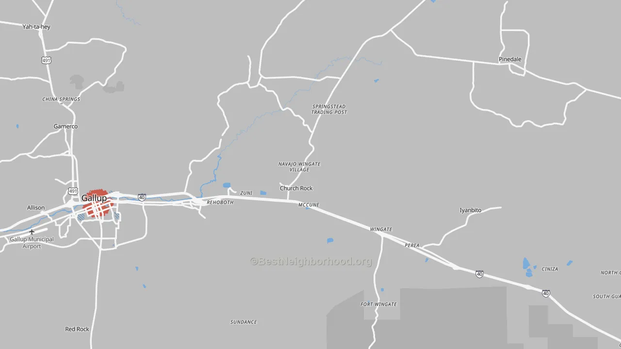 Transit Grade map of Church Rock, NM