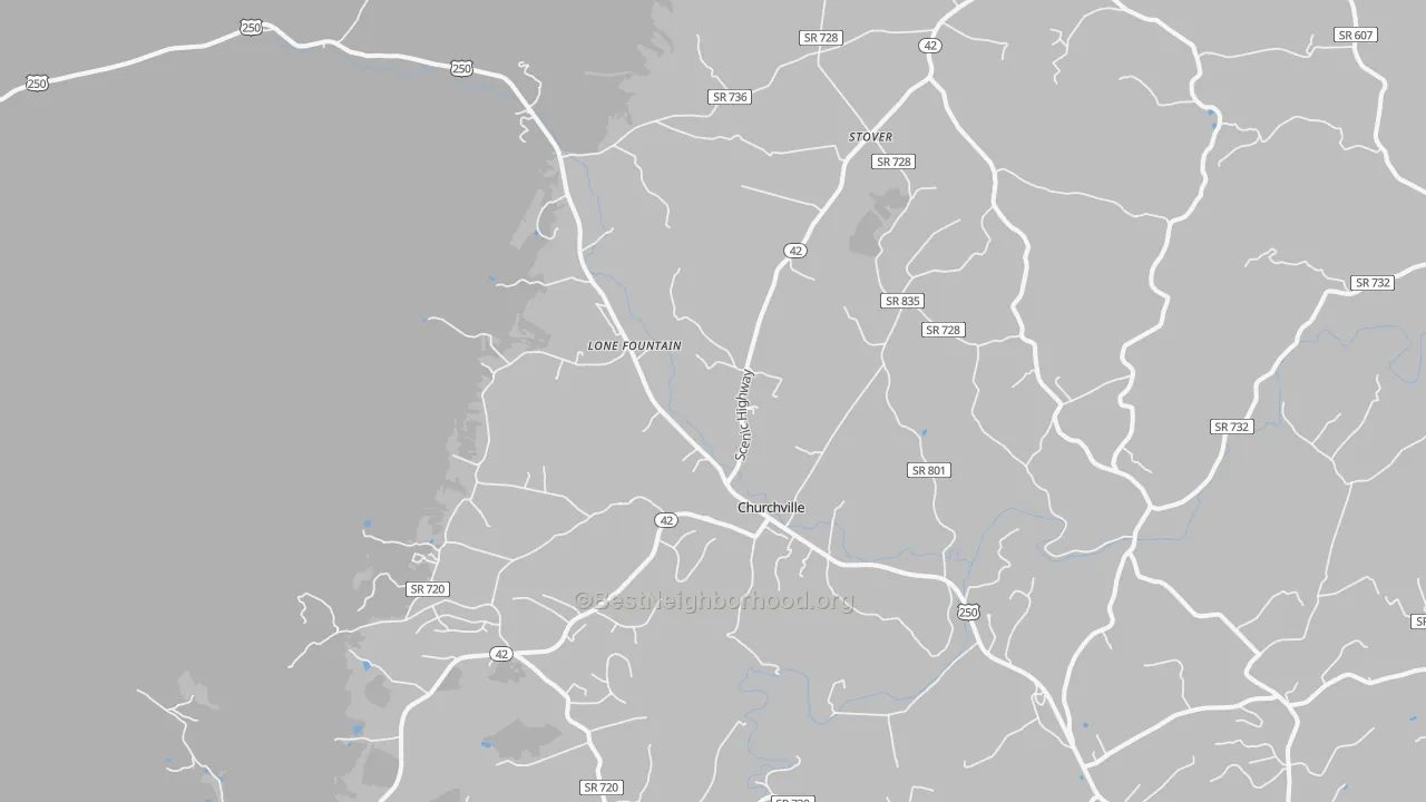Transit Grade map of Churchville, VA