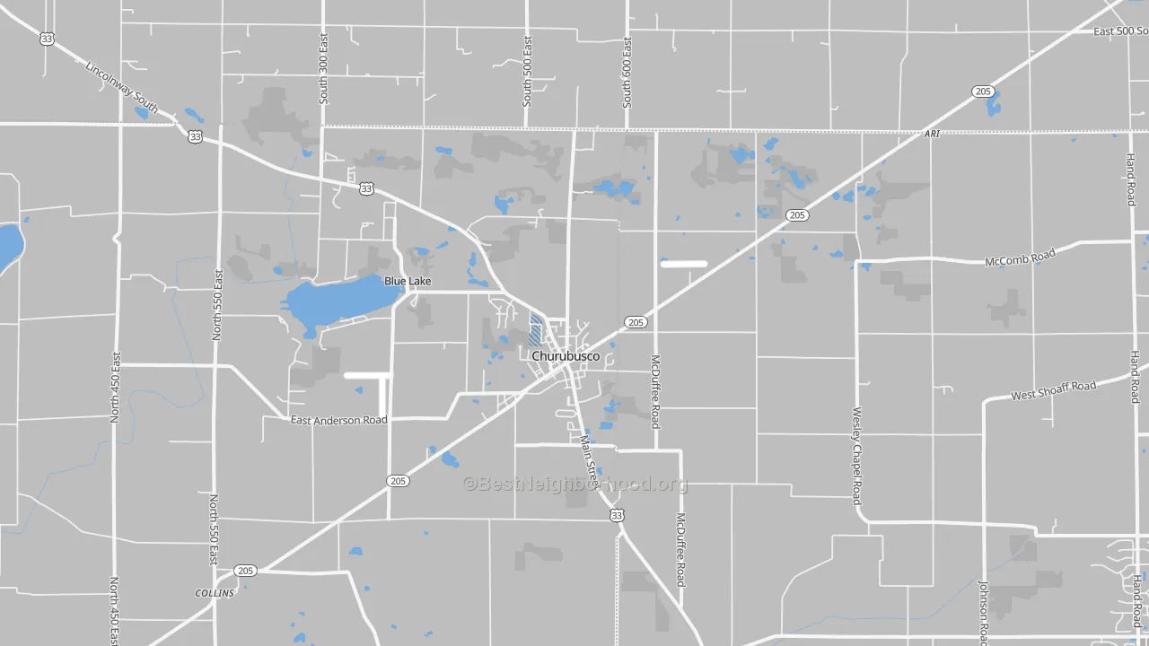 Transit Grade map of Churubusco, IN