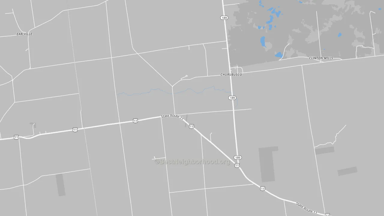 Transit Grade map of Churubusco, NY