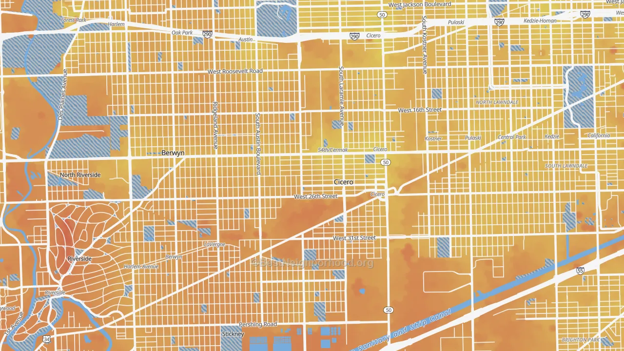 Transit Grade map of Cicero, IL