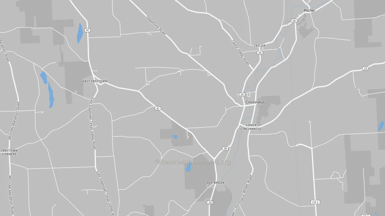 Transit Grade map of Cincinnatus, NY