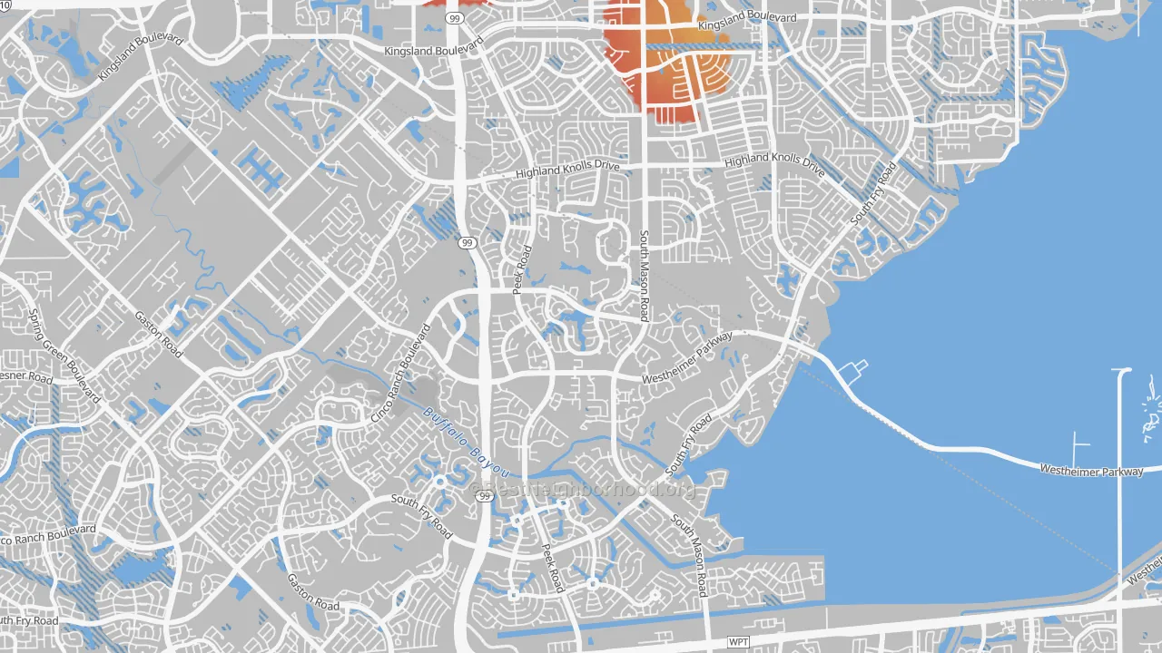 Transit Grade map of Cinco Ranch, TX