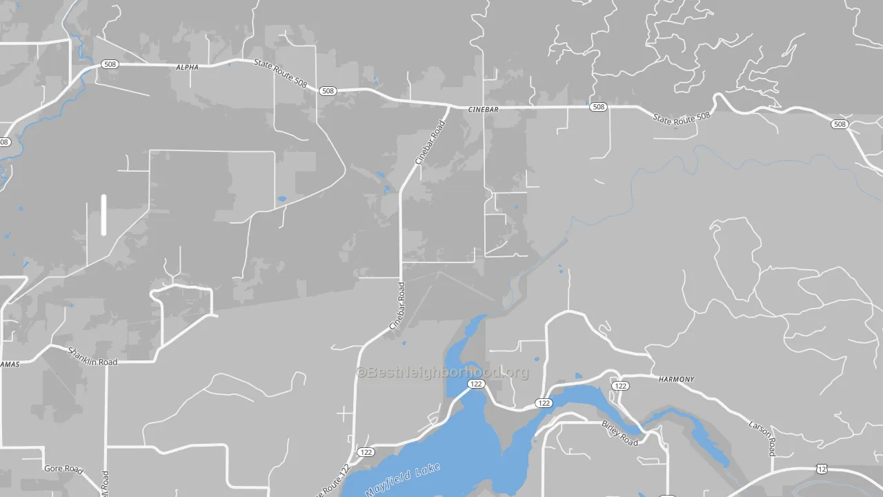 Transit Grade map of Cinebar, WA