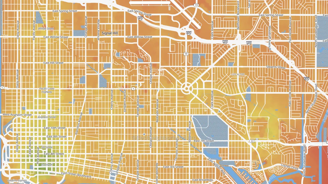 Transit Grade map of Circle Area, Long Beach, CA