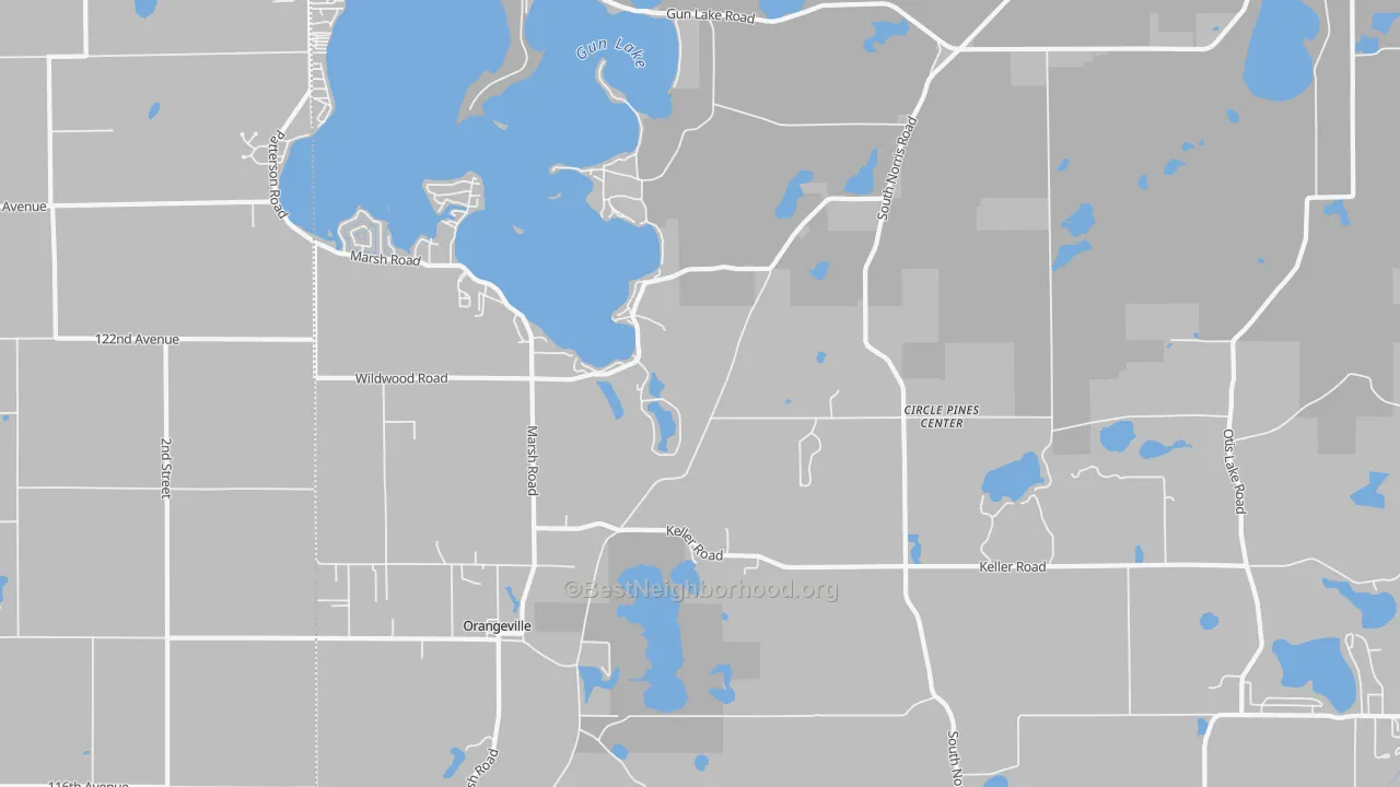 Transit Grade map of Circle Pine Center, MI