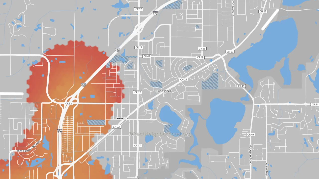 Transit Grade map of Circle Pines, MN